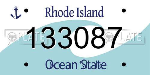133087 Rhode Island License Plate