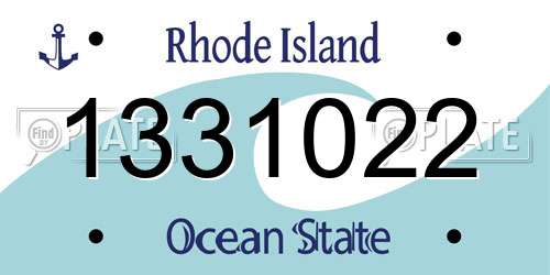 1331022 Rhode Island License Plate