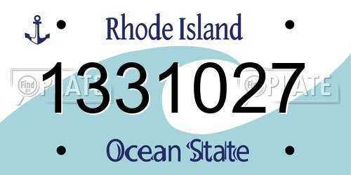 1331027 Rhode Island License Plate