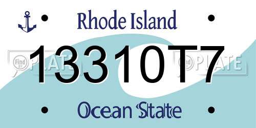 13310T7 Rhode Island License Plate