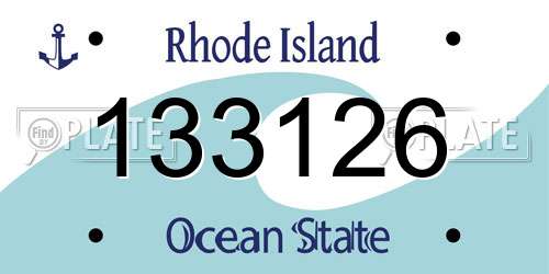 133126 Rhode Island License Plate