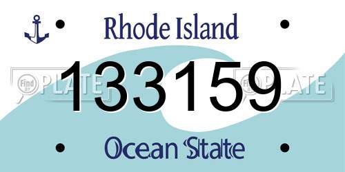 133159 Rhode Island License Plate