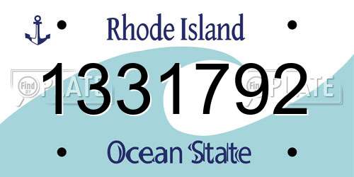 1331792 Rhode Island License Plate