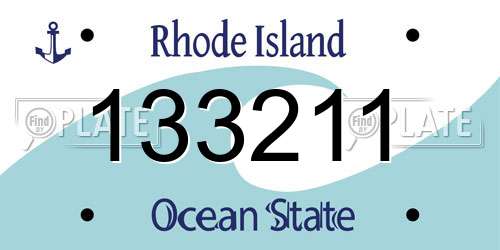133211 Rhode Island License Plate
