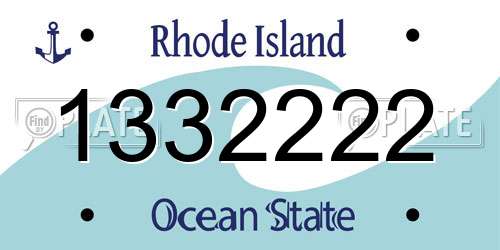 1332222 Rhode Island License Plate