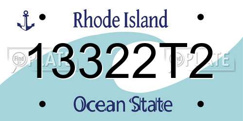 13322T2 Rhode Island License Plate
