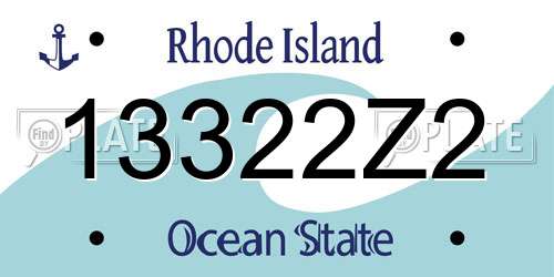 13322Z2 Rhode Island License Plate