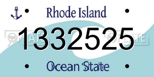 1332525 Rhode Island License Plate