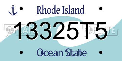 13325T5 Rhode Island License Plate
