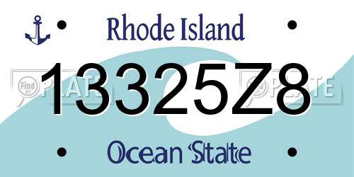 13325Z8 Rhode Island License Plate