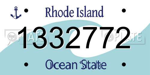 1332772 Rhode Island License Plate