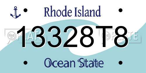 13328T8 Rhode Island License Plate