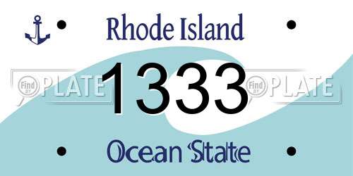1333 Rhode Island License Plate