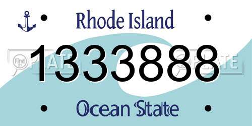 1333888 Rhode Island License Plate