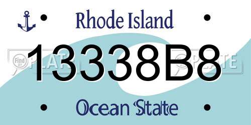 13338B8 Rhode Island License Plate