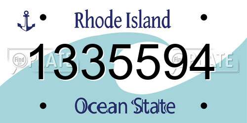 1335594 Rhode Island License Plate