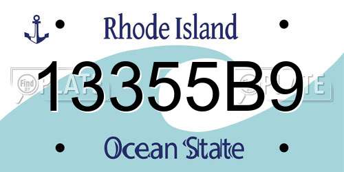 13355B9 Rhode Island License Plate