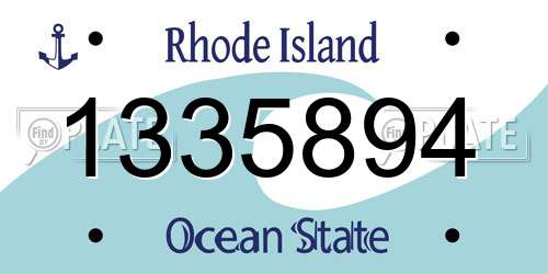 1335894 Rhode Island License Plate