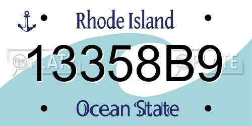 13358B9 Rhode Island License Plate