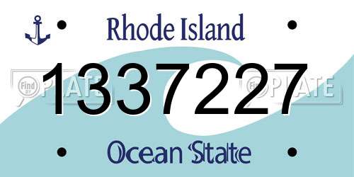 1337227 Rhode Island License Plate