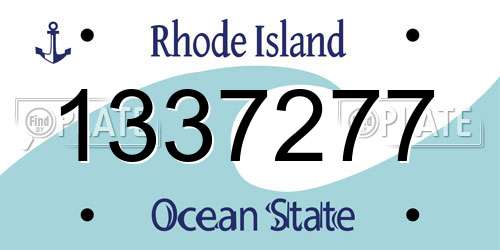 1337277 Rhode Island License Plate