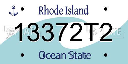 13372T2 Rhode Island License Plate