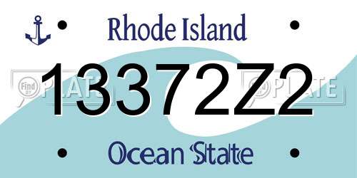 13372Z2 Rhode Island License Plate