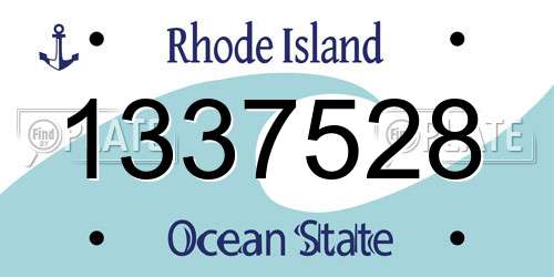 1337528 Rhode Island License Plate