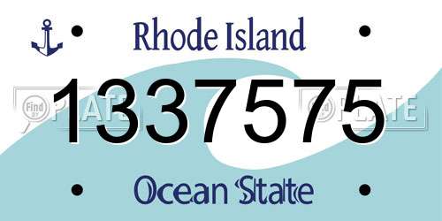 1337575 Rhode Island License Plate