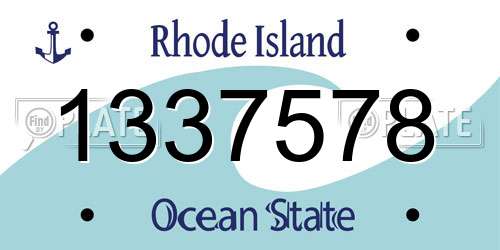 1337578 Rhode Island License Plate
