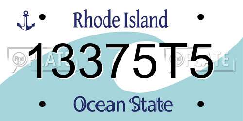 13375T5 Rhode Island License Plate