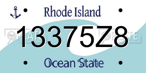 13375Z8 Rhode Island License Plate