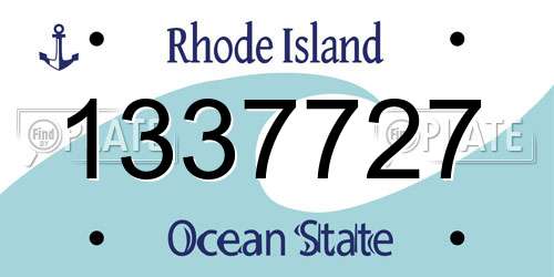 1337727 Rhode Island License Plate