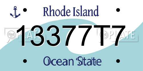 13377T7 Rhode Island License Plate