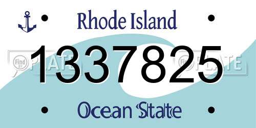 1337825 Rhode Island License Plate