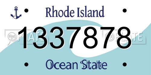 1337878 Rhode Island License Plate