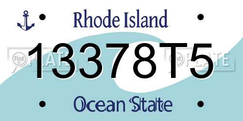 13378T5 Rhode Island License Plate
