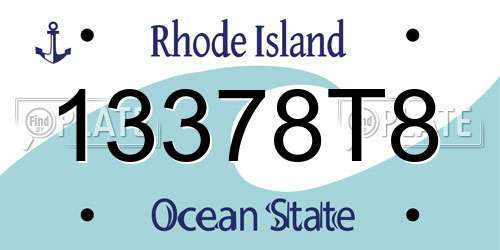 13378T8 Rhode Island License Plate