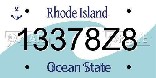 13378Z8 Rhode Island License Plate