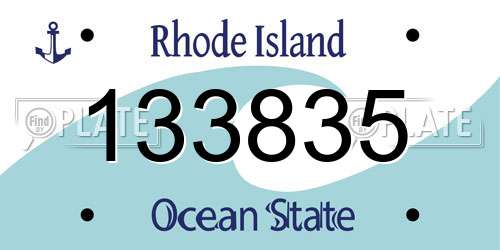 133835 Rhode Island License Plate