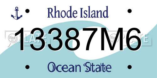 13387M6 Rhode Island License Plate