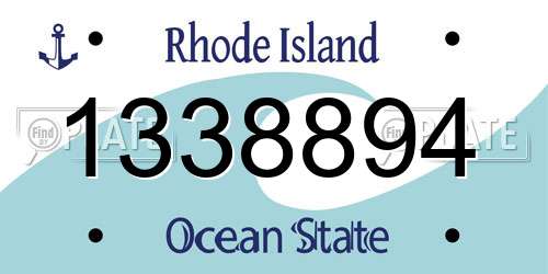 1338894 Rhode Island License Plate