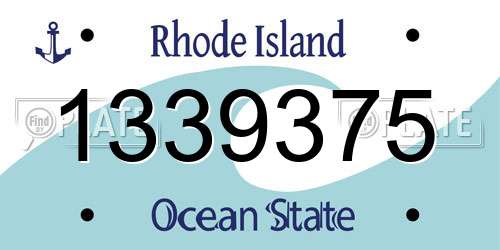 1339375 Rhode Island License Plate