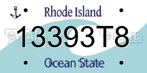 13393T8 Rhode Island License Plate