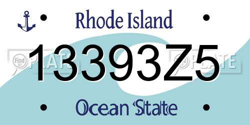 13393Z5 Rhode Island License Plate