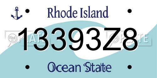 13393Z8 Rhode Island License Plate