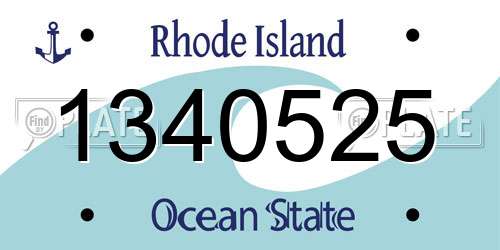 1340525 Rhode Island License Plate