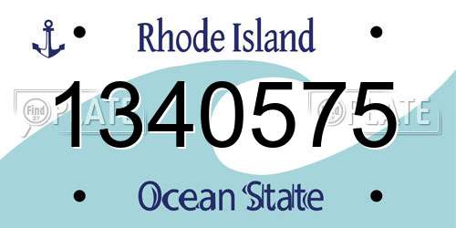 1340575 Rhode Island License Plate