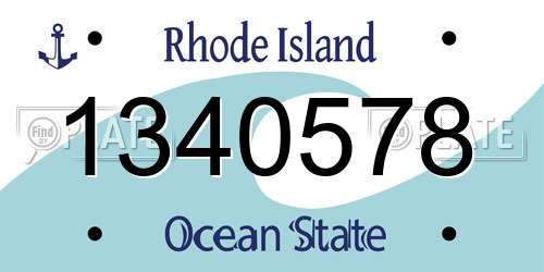 1340578 Rhode Island License Plate