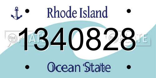 1340828 Rhode Island License Plate